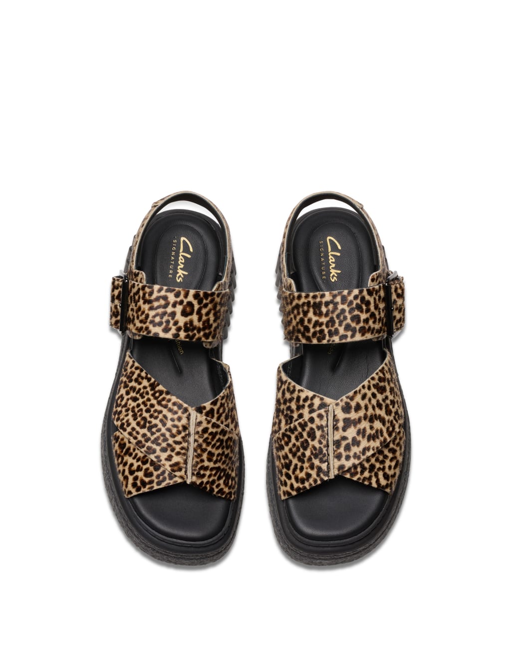 Leather Leopard Print Flatform Sandals 6 of 7