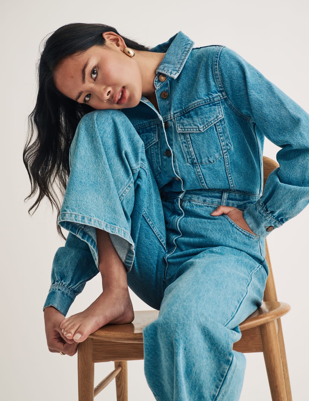 Denim Wide Leg Jumpsuit Nobody s Child M S