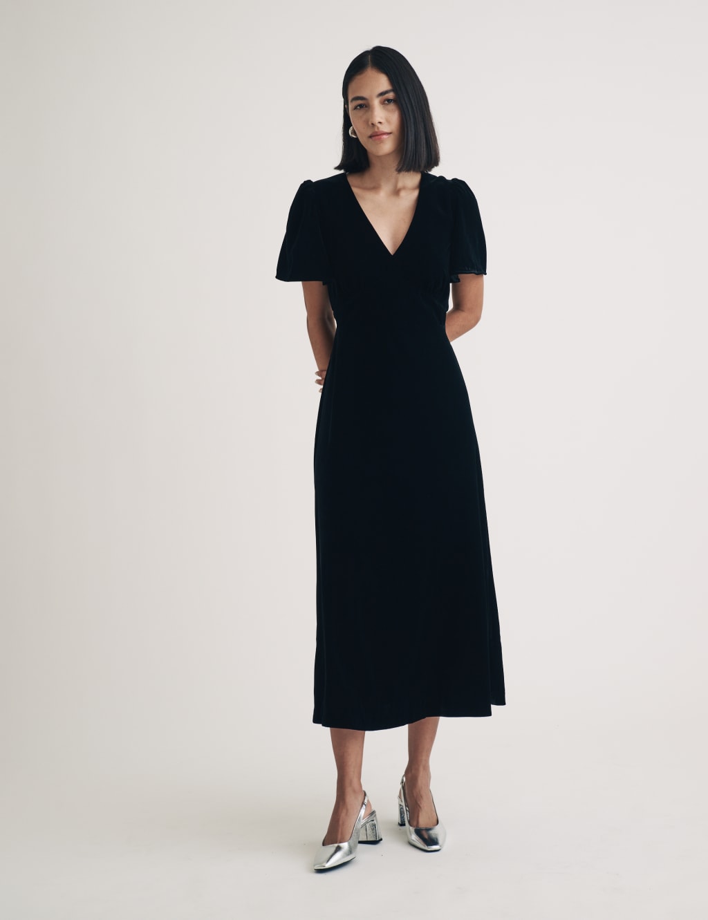 M&s velvet dress best sale