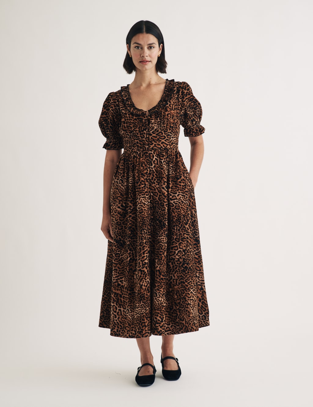 Cord Animal Print Scoop Neck Dress Nobody s Child M S