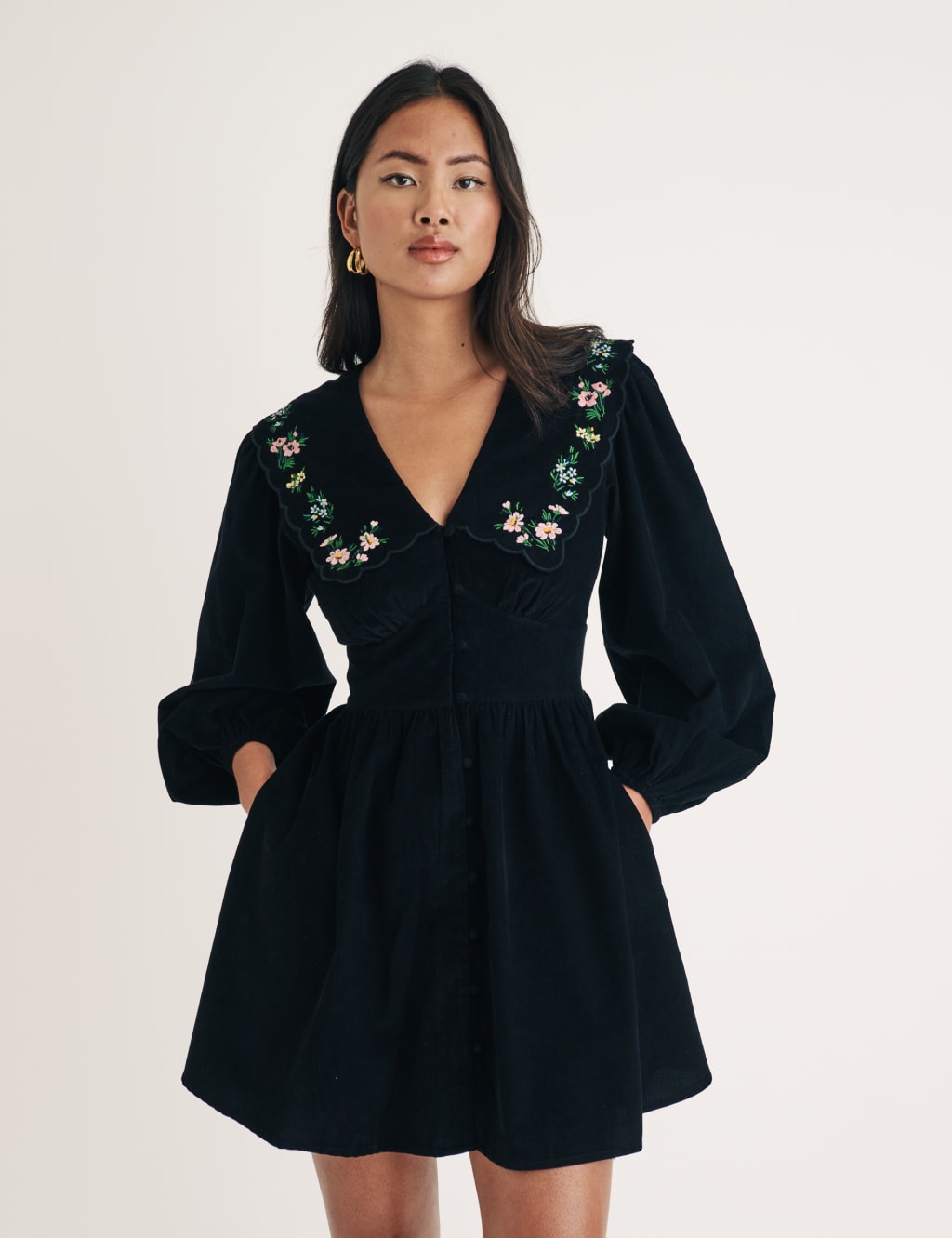 Cord skater dress online