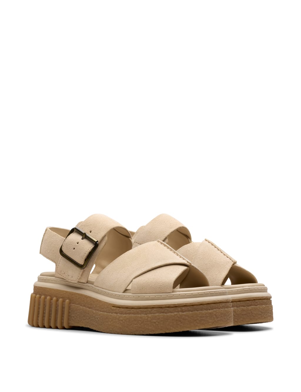 Leather Crossover Ankle Strap Flatform Sandals 2 of 7