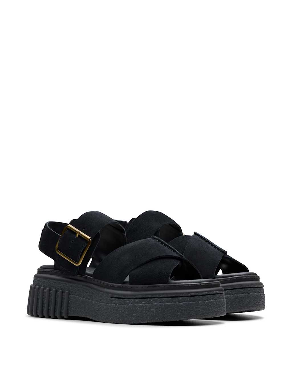 Leather Crossover Ankle Strap Flatform Sandals 2 of 7