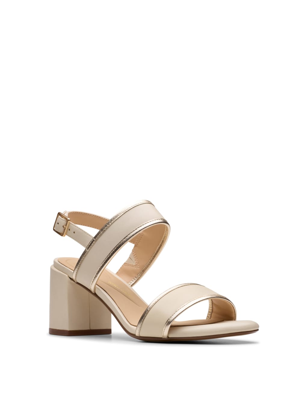 Leather Metallic Ankle Strap Block Heel Sandals 7 of 7