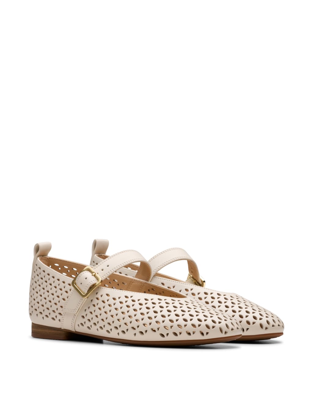 Leather Textured Mary Jane Ballet Pumps 2 of 7