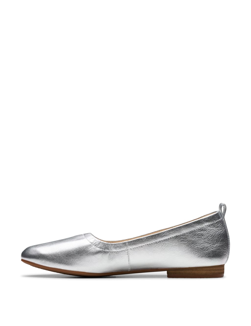 Leather Metallic Flat Pumps 3 of 7