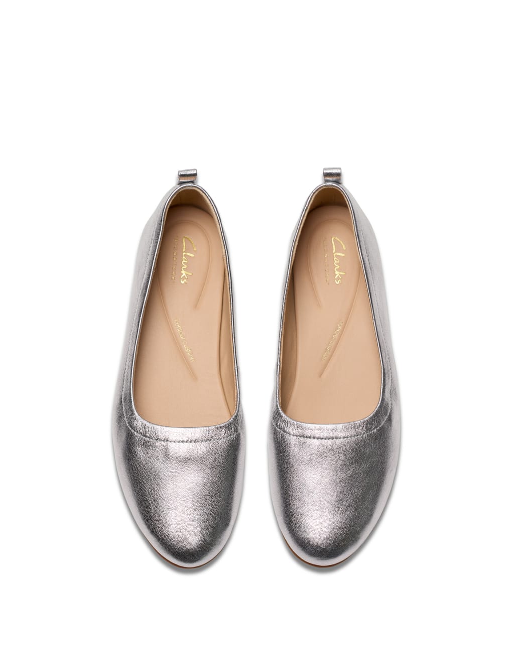 Leather Metallic Flat Pumps 6 of 7