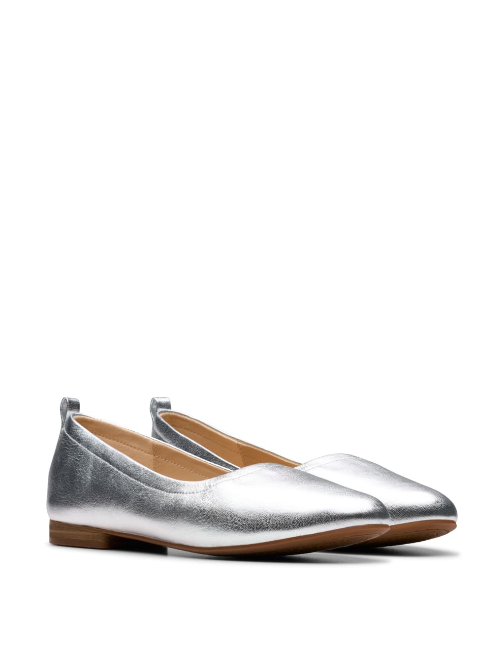 Leather Metallic Flat Pumps 2 of 7