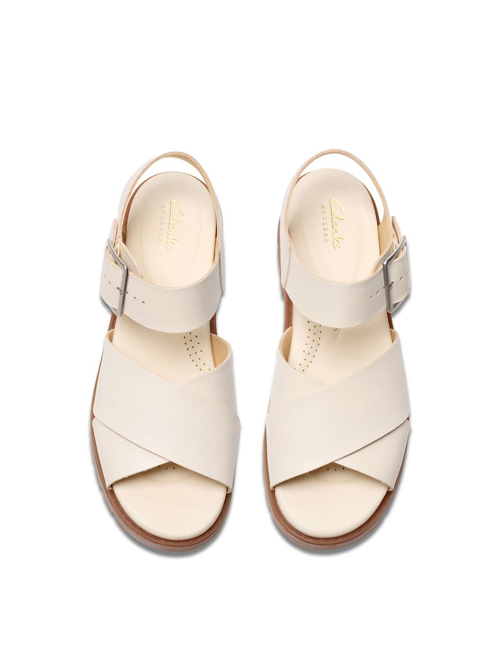 Leather Buckle Footbed Platform Sandals 6 of 7