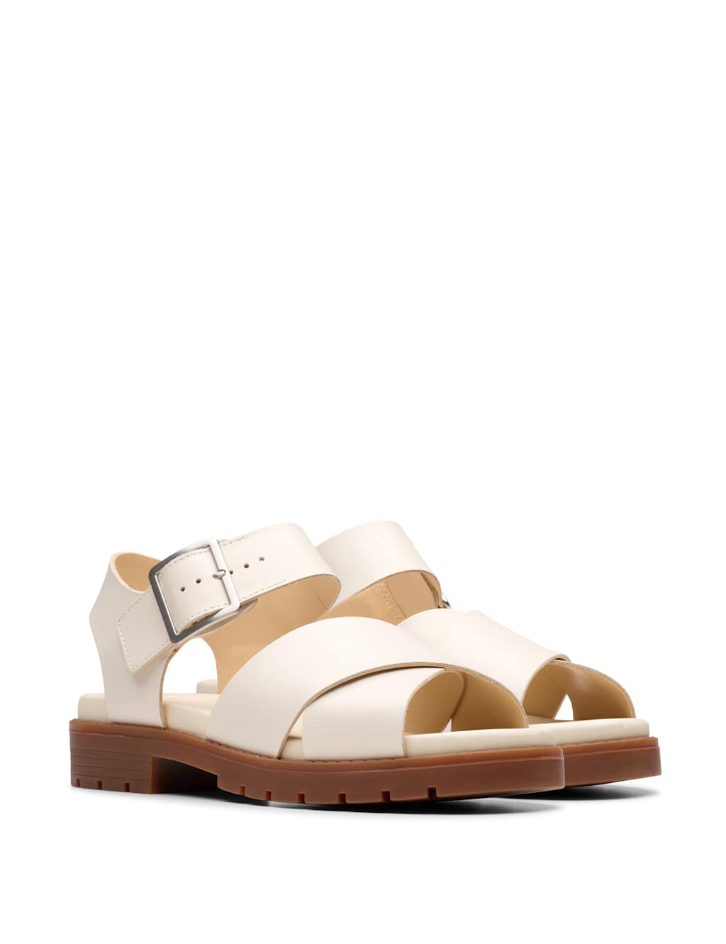 Leather Buckle Footbed Platform Sandals 2 of 7