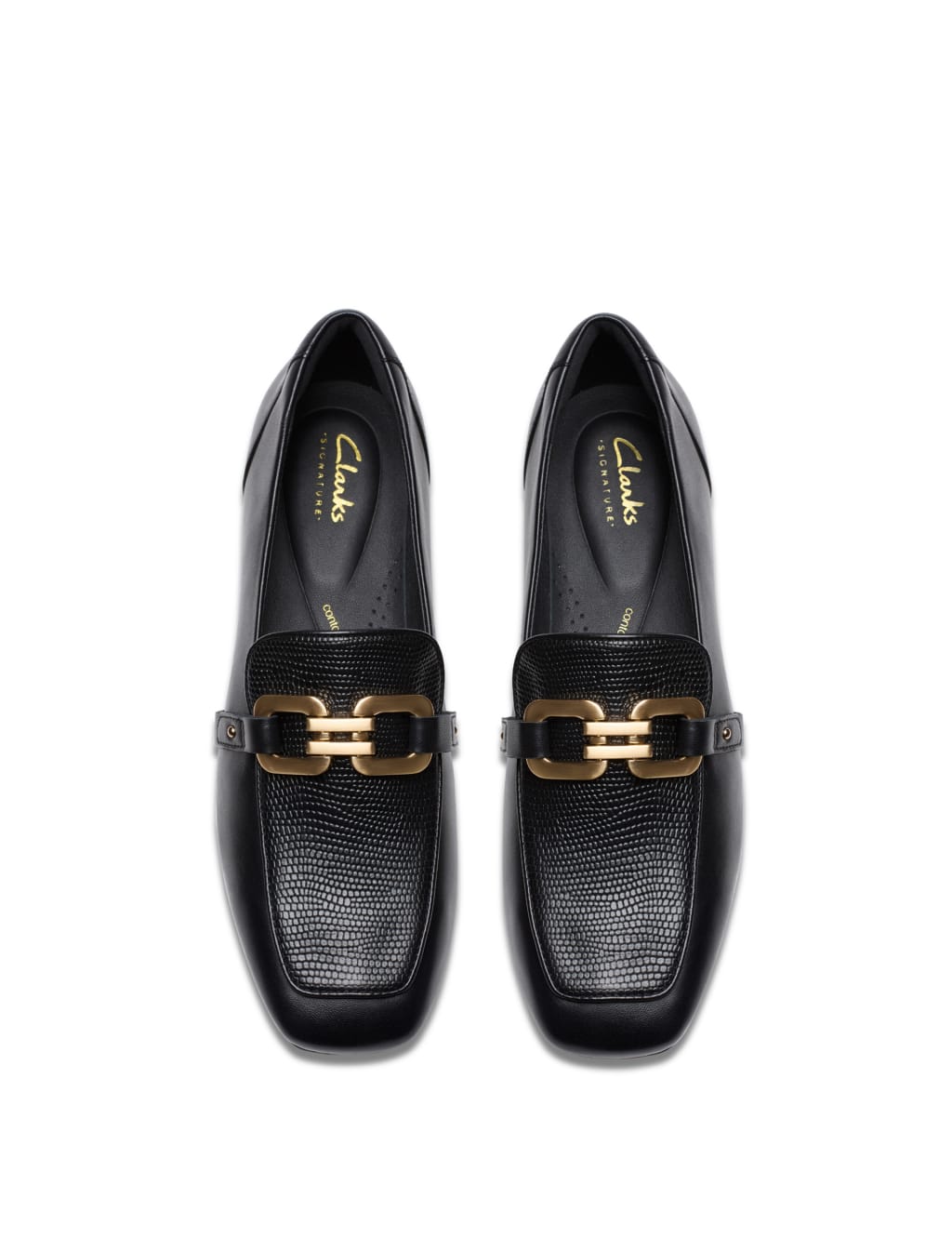 Leather Chain Detail Square Toe Loafers 6 of 7