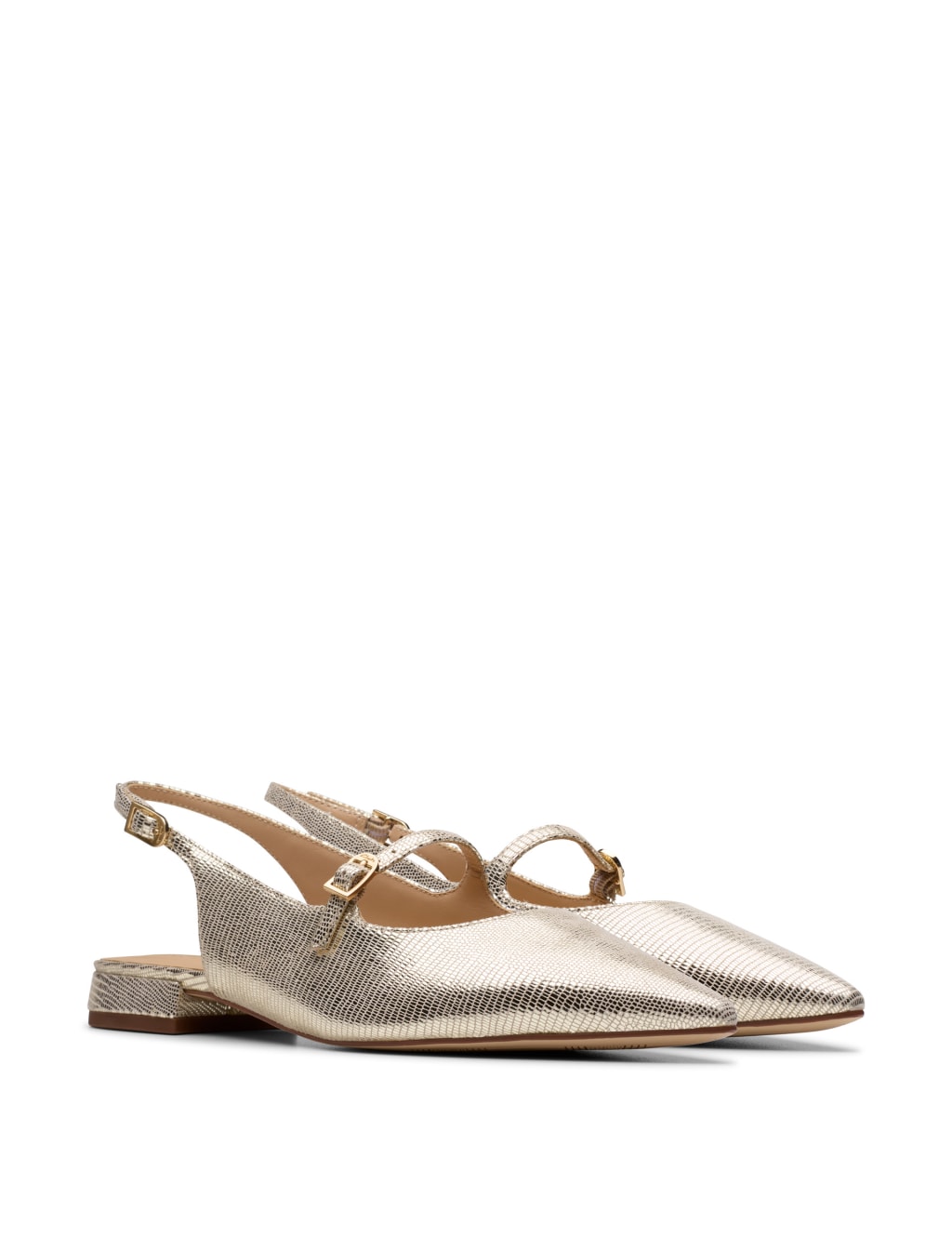 Leather Flat Pointed Slingback Shoes 2 of 7