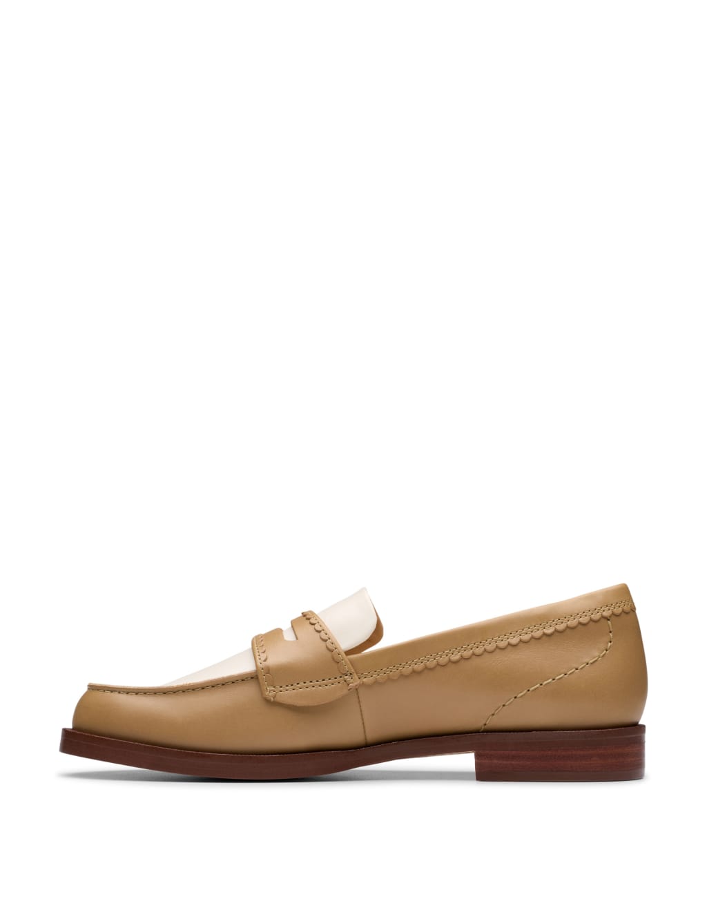 Leather Block Heel Loafers 3 of 7