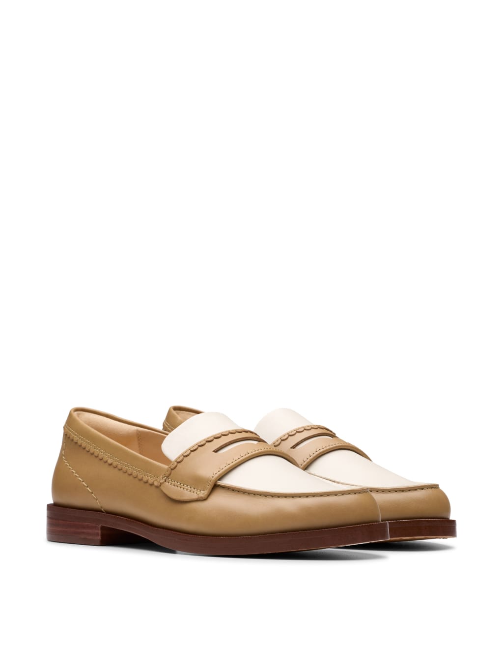 Leather Block Heel Loafers 2 of 7