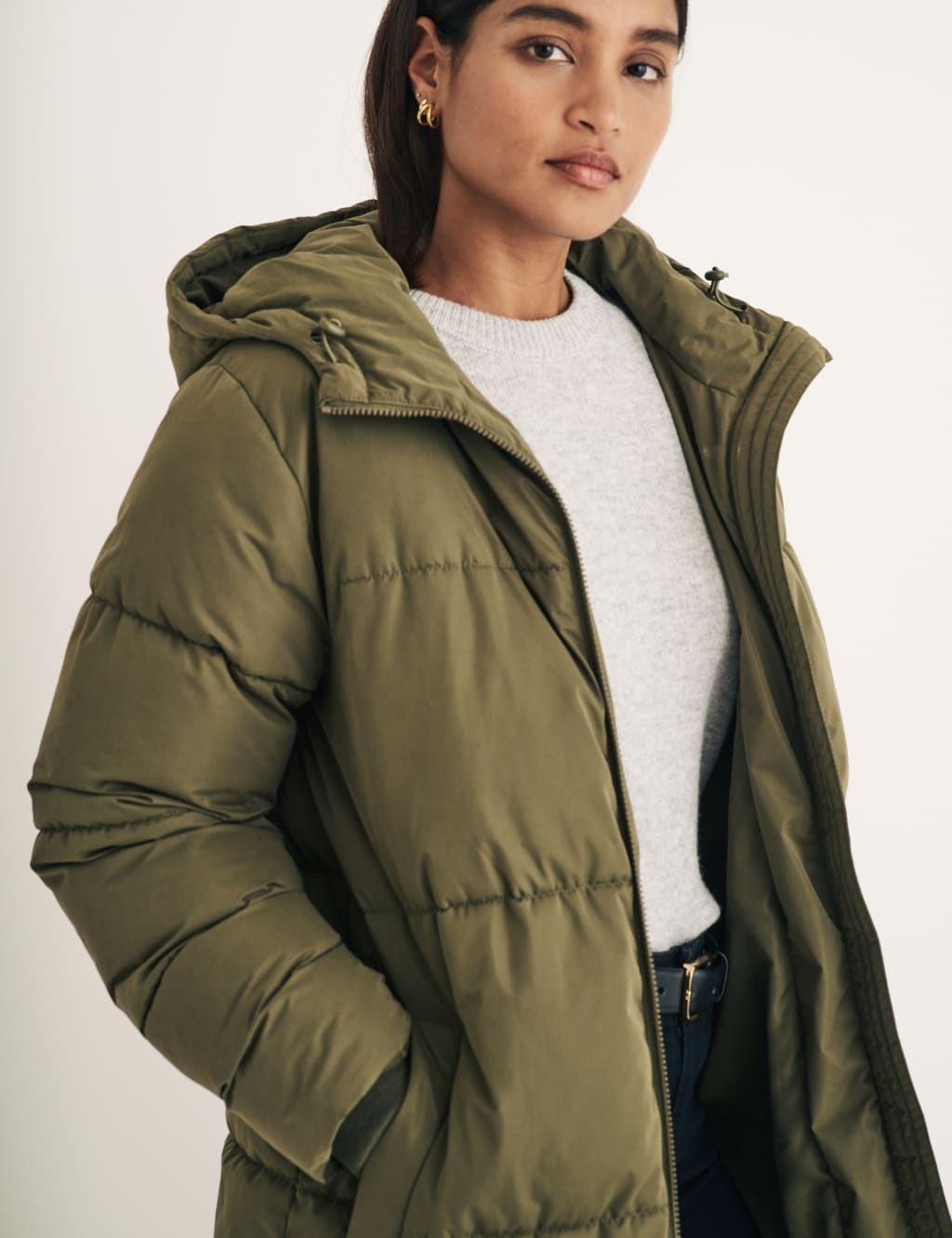 Puffer coat without hood store