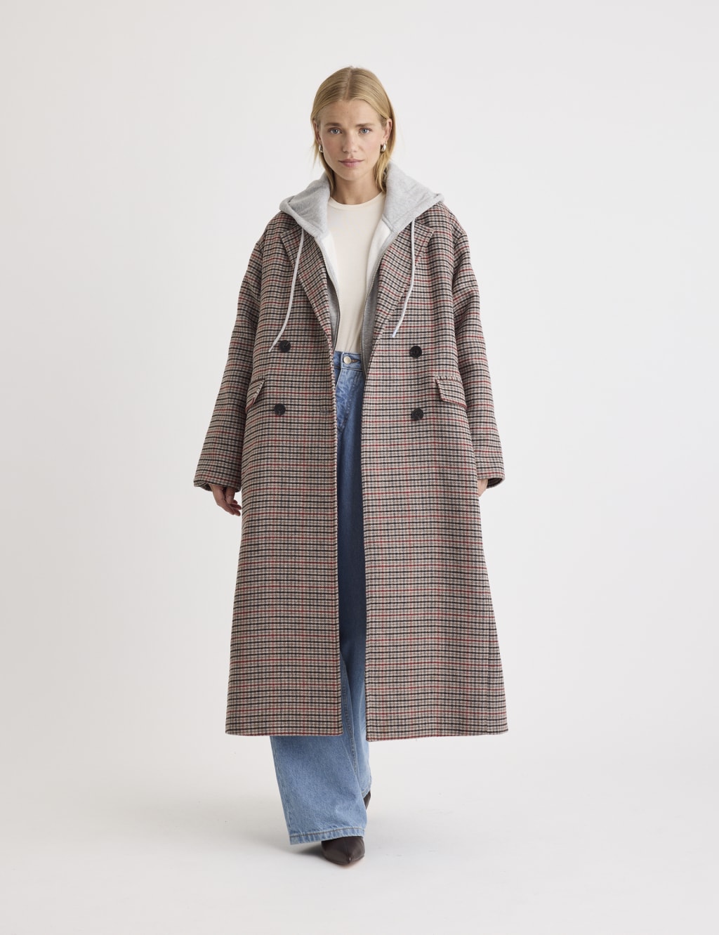 New look check tailored coat store