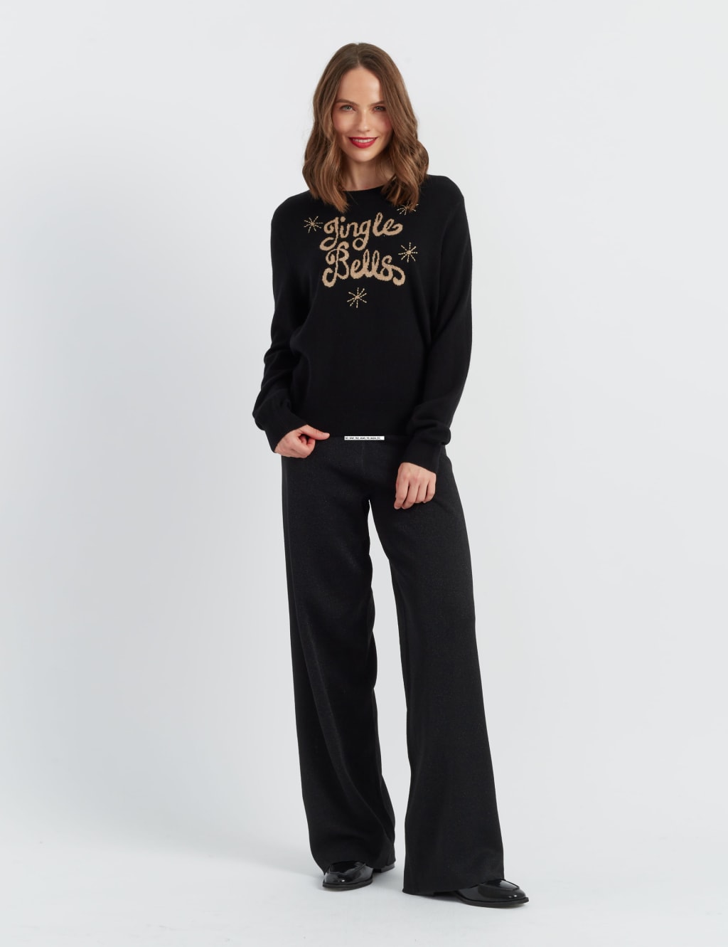 Wool Rich With Cashmere Jingle Bells Slogan Jumper