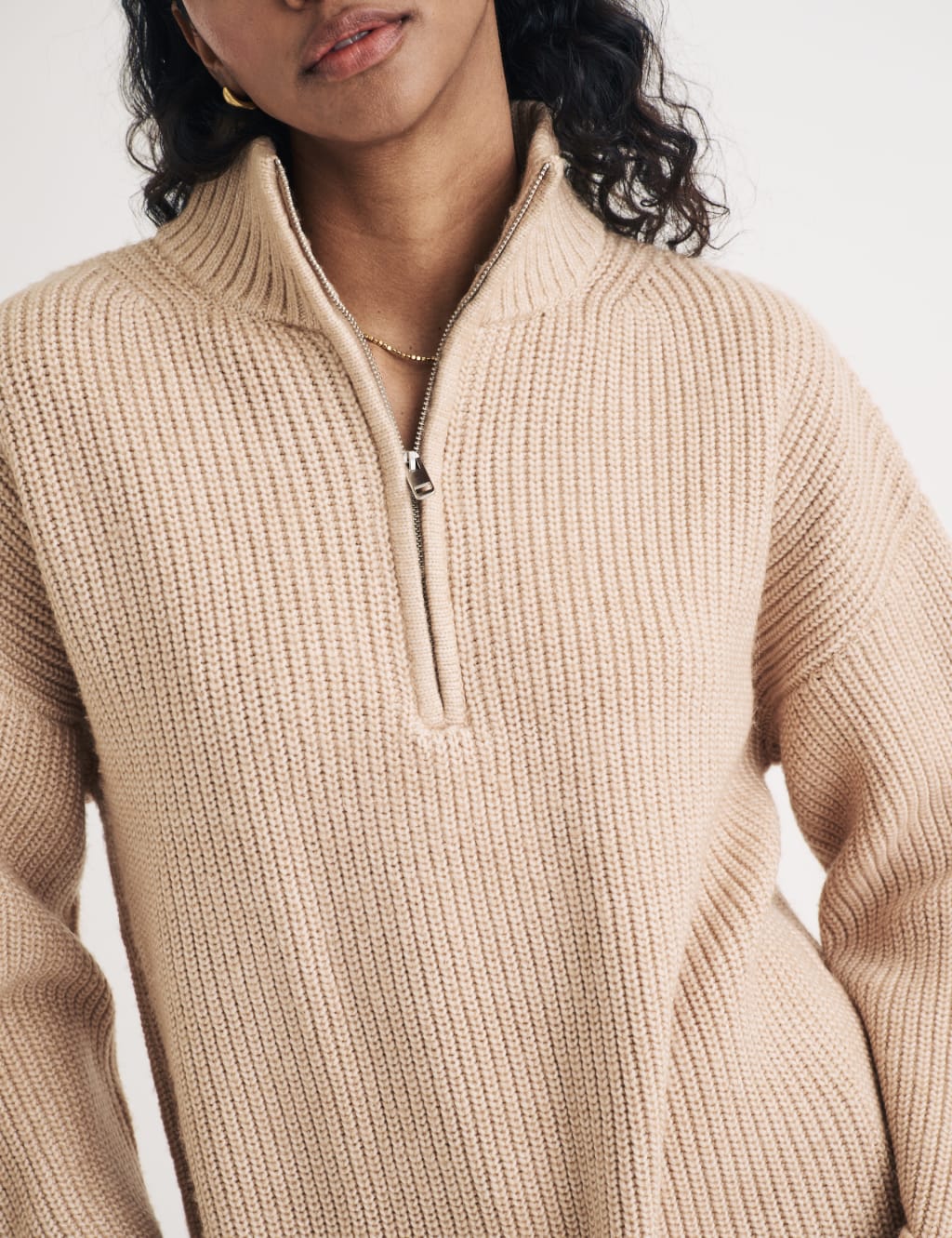 Ribbed Half Zip Jumper