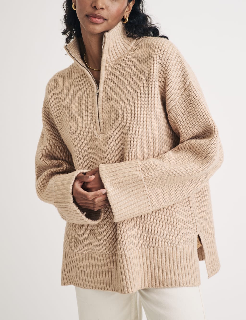Half zip knit sweater womens hotsell