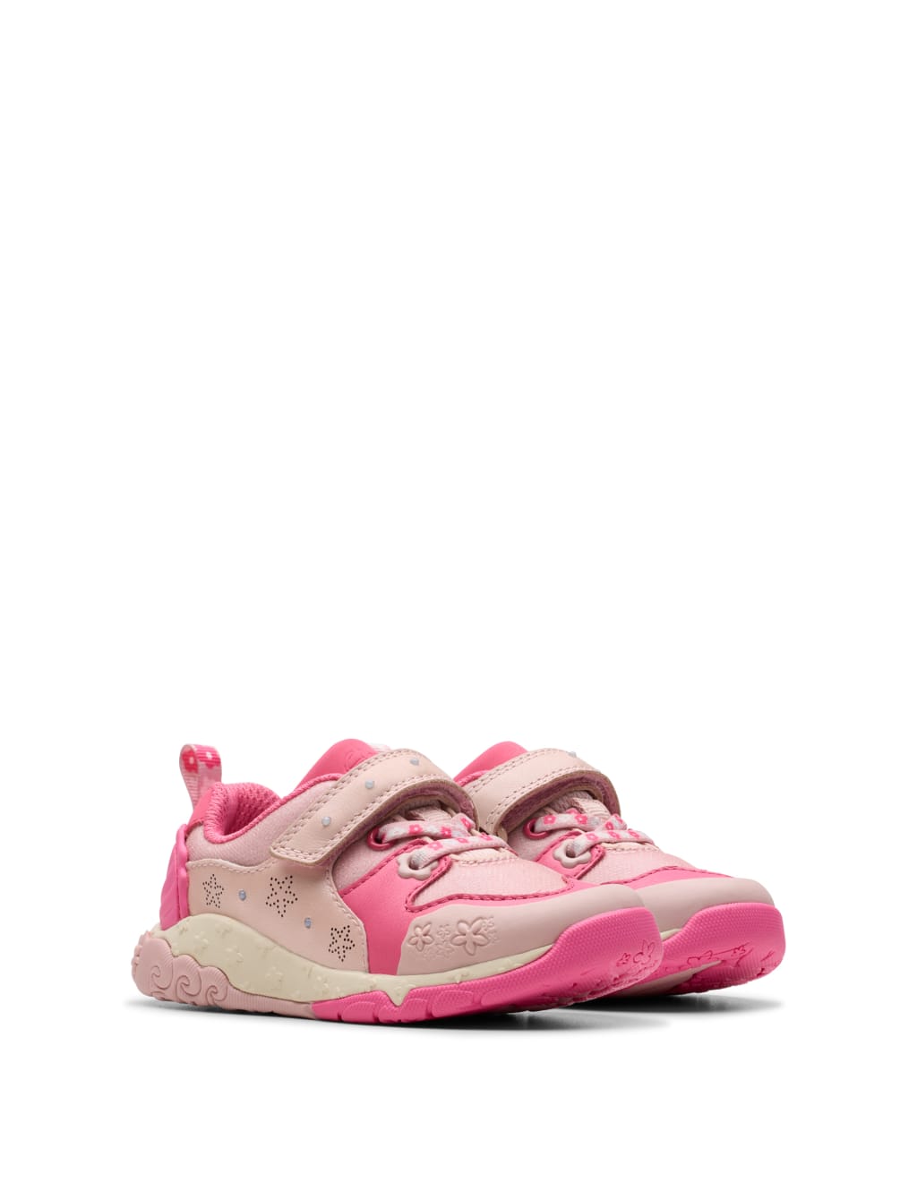 Kids’ Leather Floral Riptape Trainers (4 Small - 6½ Small) 2 of 8