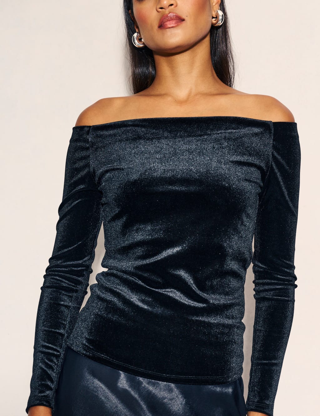 Black velvet off the shoulder top new arrivals