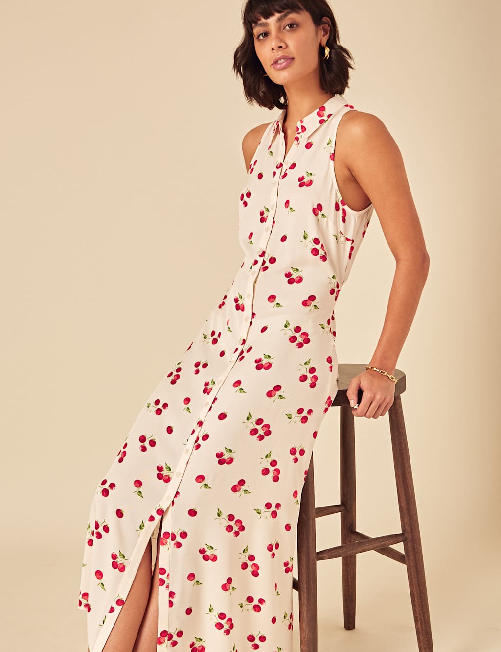 Tomato Print Midi Shirt Dress 4 of 5
