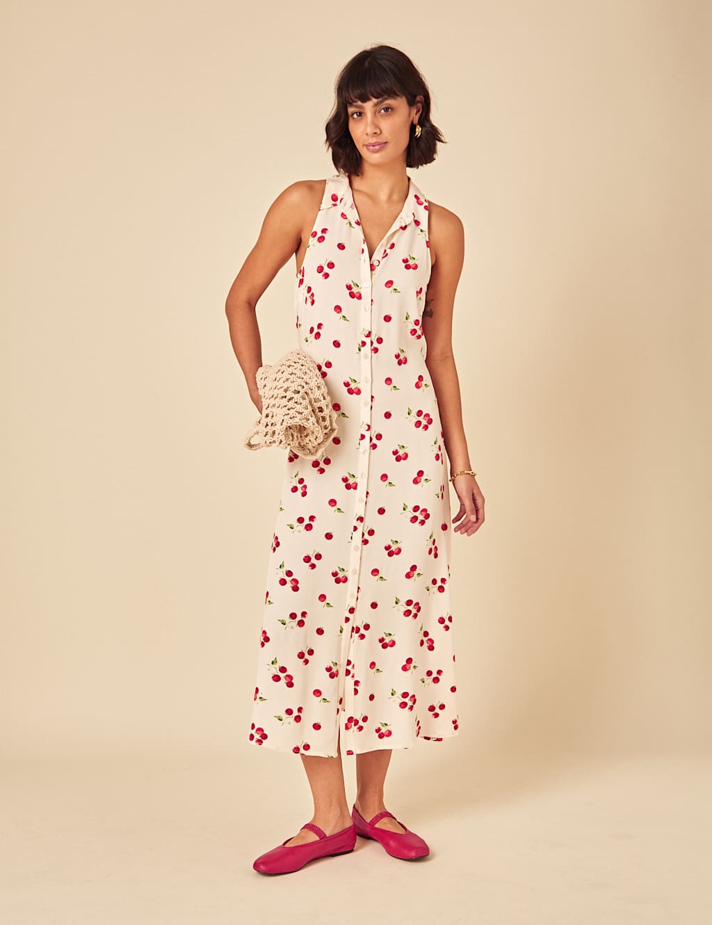 Tomato Print Midi Shirt Dress 5 of 5