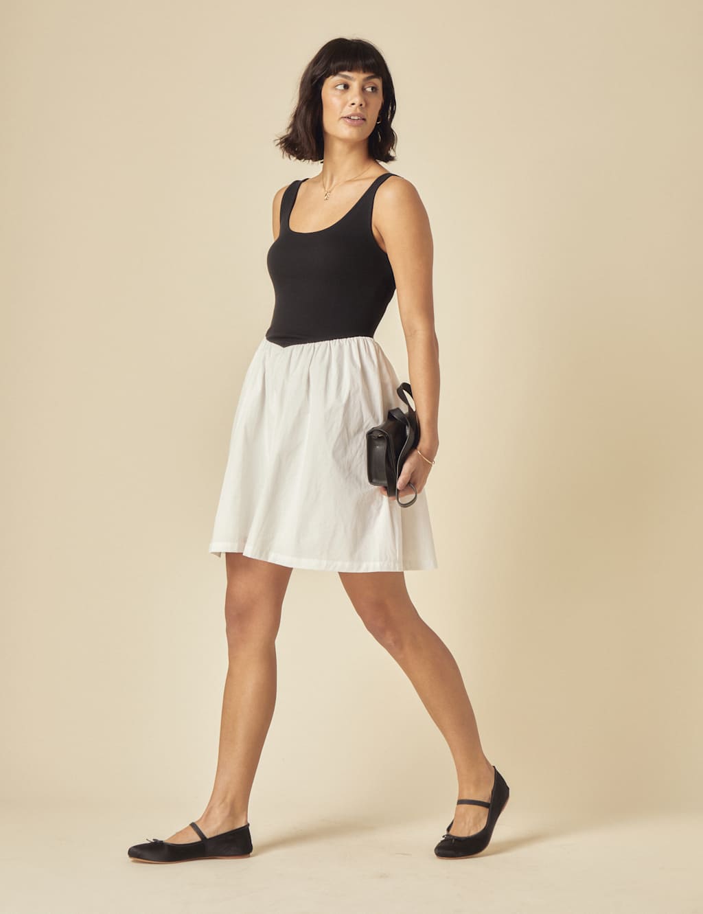 Pure Cotton Angled Seam Mini Waisted Dress 5 of 5