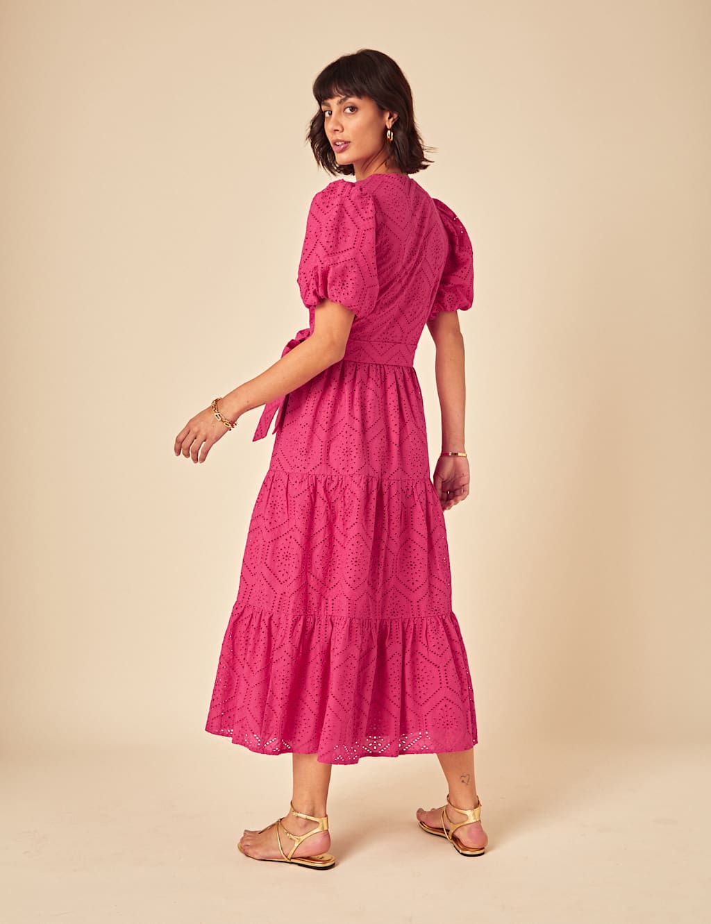 Pure Cotton Broderie Midaxi Tiered Dress 2 of 4