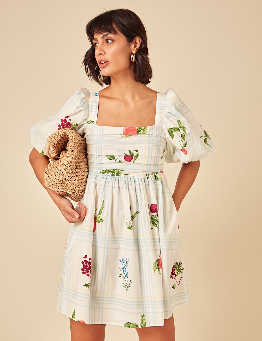 Lyocell Rich Printed Mini Smock Dress 2 of 5