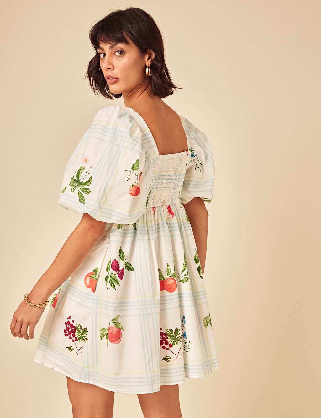 Lyocell Rich Printed Mini Smock Dress 3 of 5