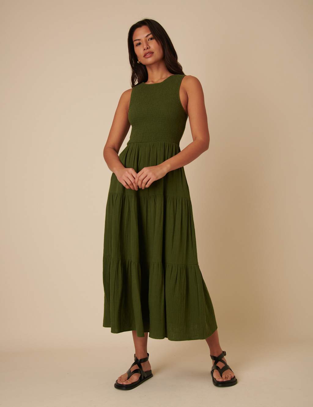 Pure Cotton Tiered Midaxi Dress 4 of 4