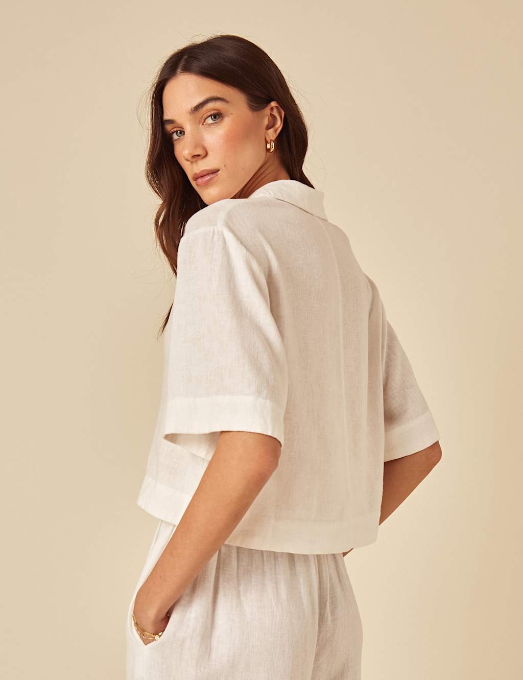 Linen Rich Button Through Collared Shirt 3 of 6