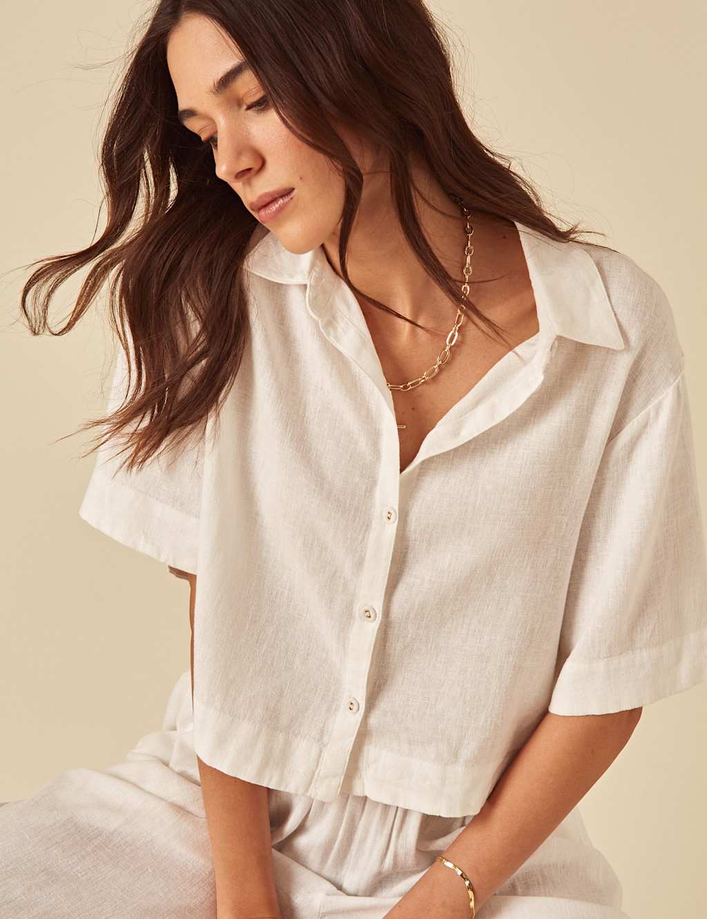 Linen Rich Button Through Collared Shirt 4 of 6