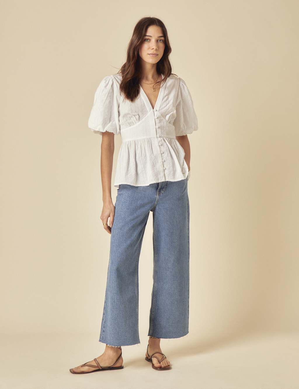 Pure Cotton V-Neck Blouse 2 of 5
