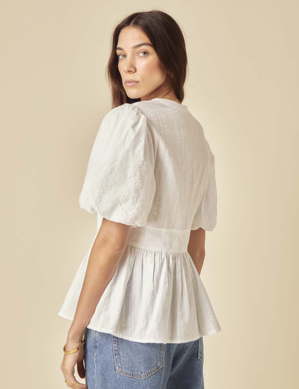 Pure Cotton V-Neck Blouse 3 of 5