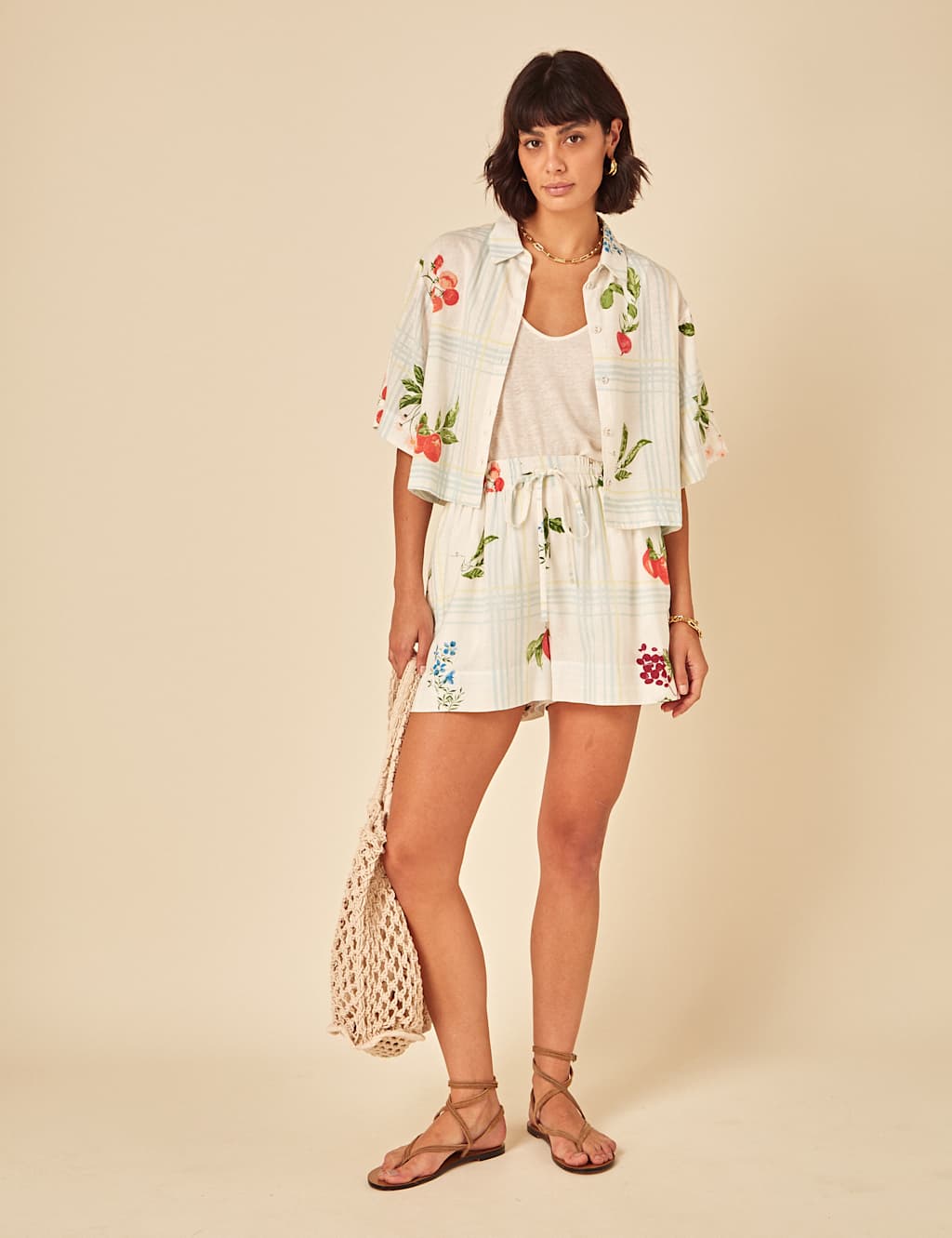 Printed Collared Shirt with Linen 2 of 13