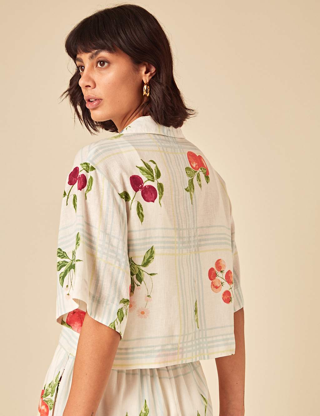 Printed Collared Shirt with Linen 13 of 13