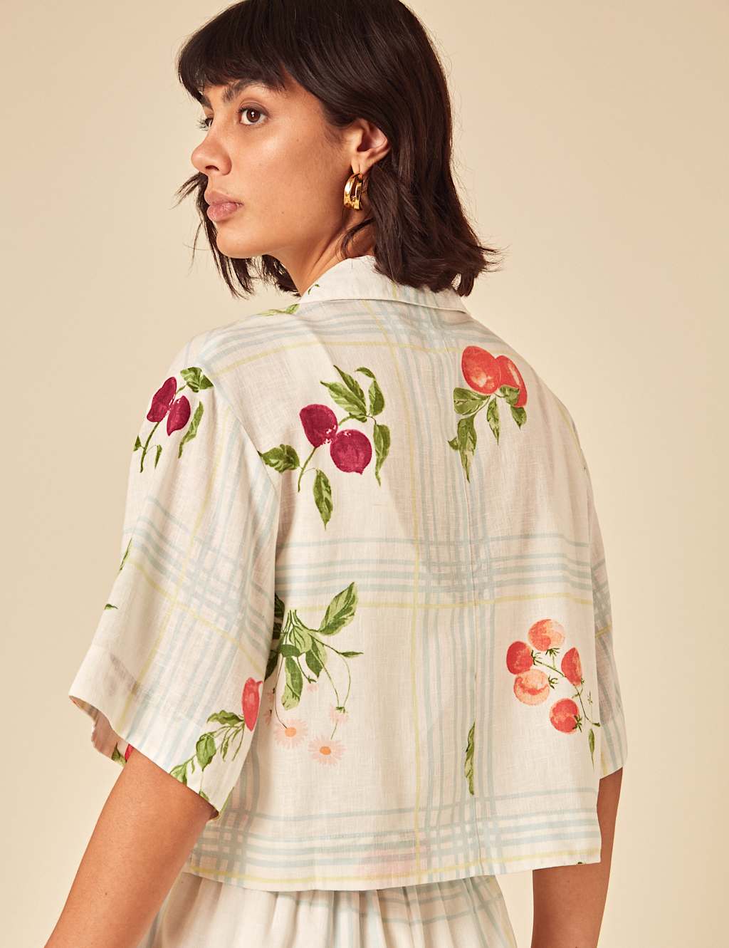 Printed Collared Shirt with Linen 3 of 13