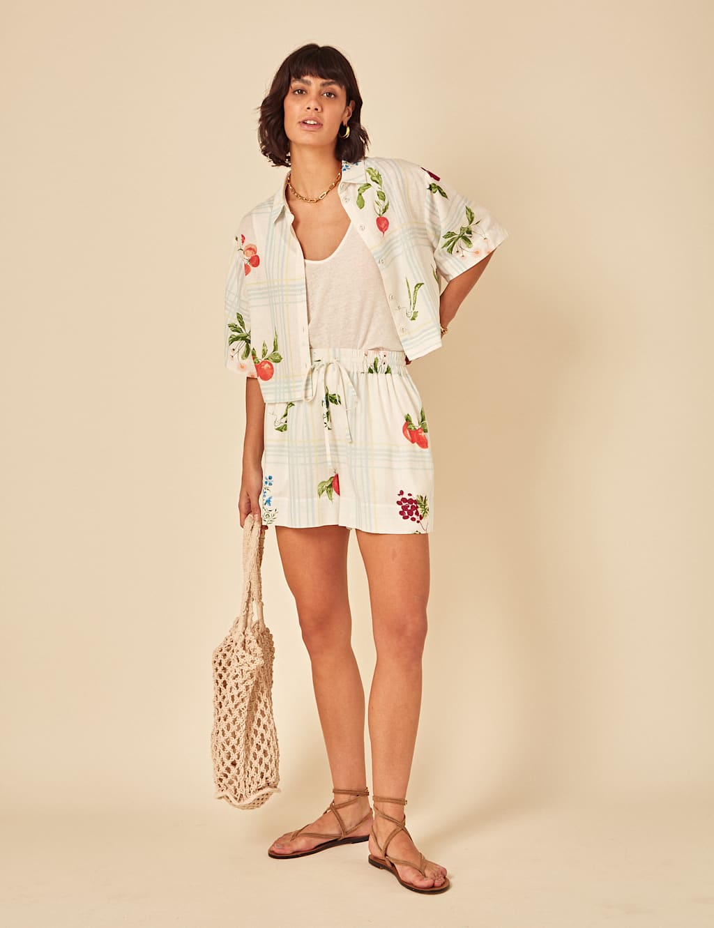 Printed Collared Shirt with Linen 9 of 13