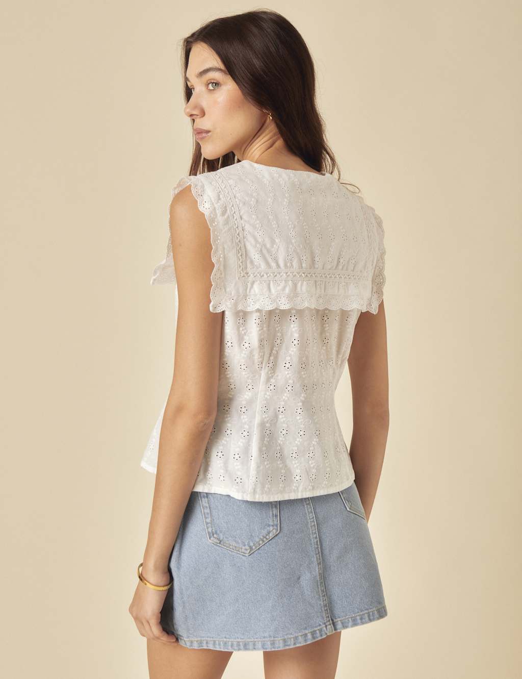 Pure Cotton Broderie Top 3 of 5
