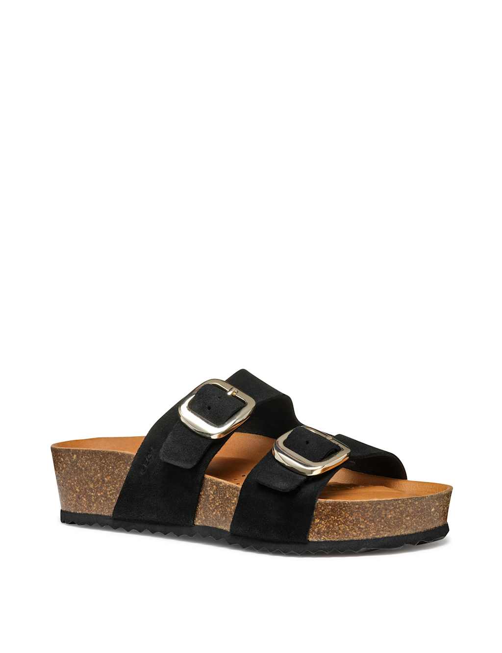 Suede Buckle Flatform Sliders 2 of 6