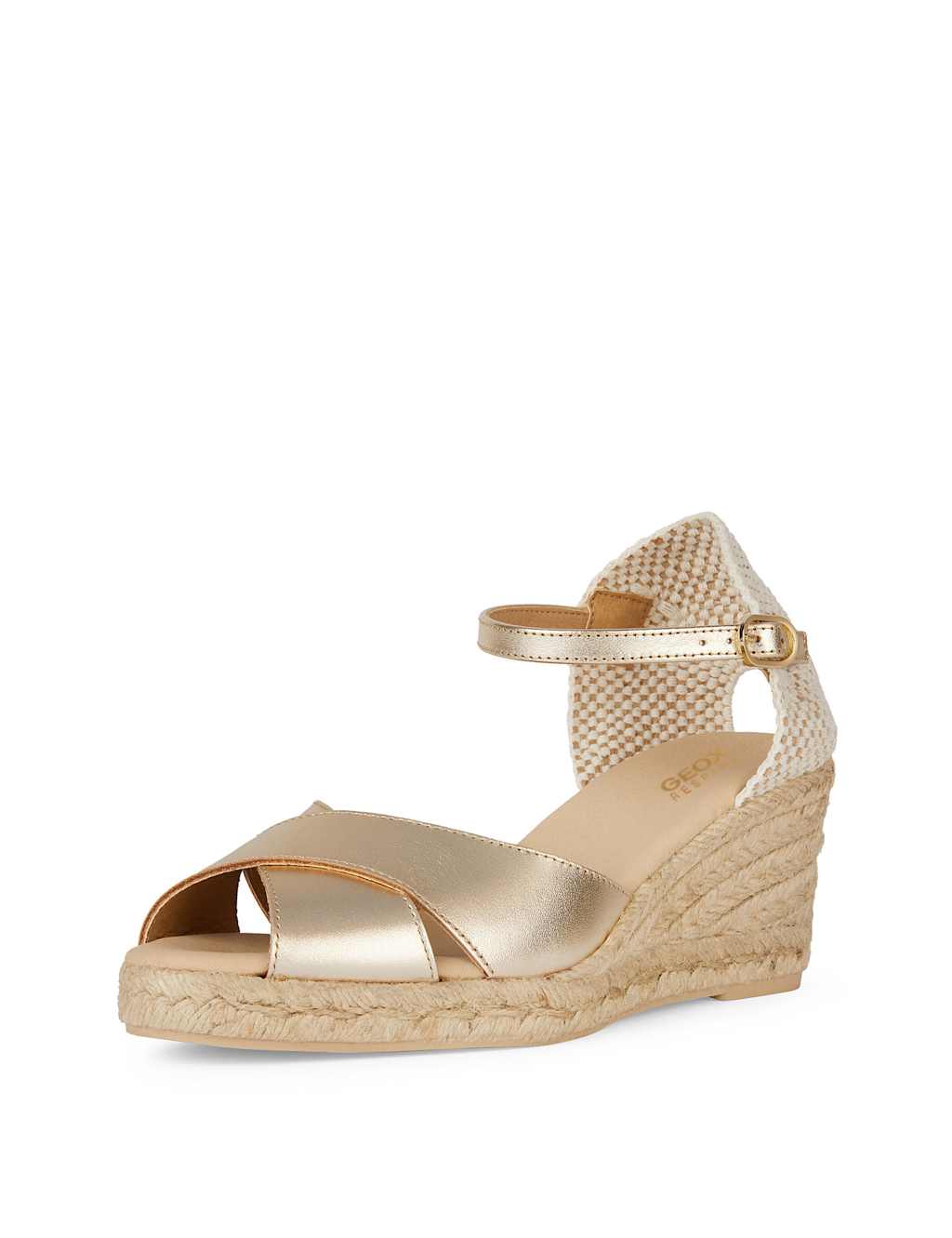 Leather Metallic Wedge Sandals 3 of 8