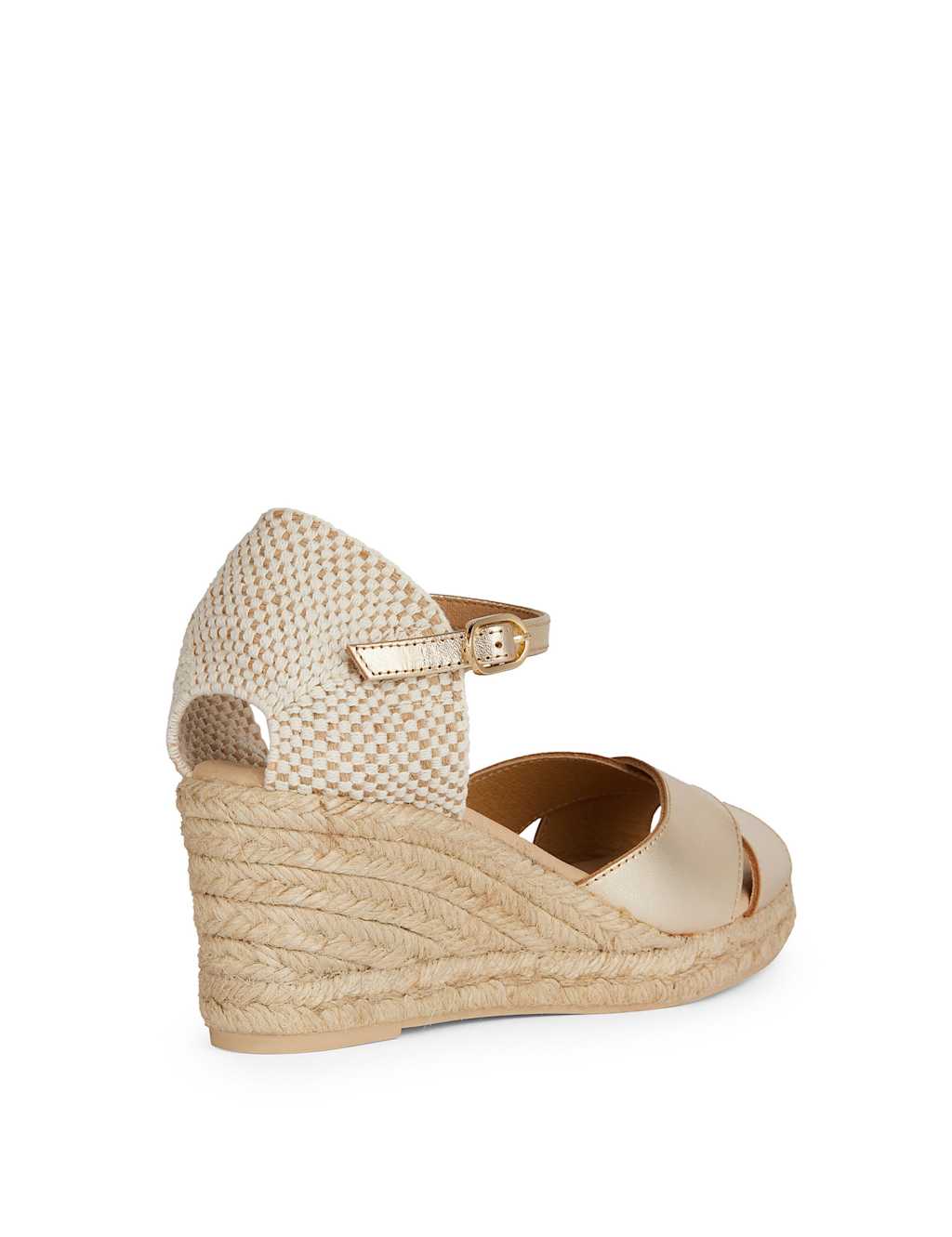 Leather Metallic Wedge Sandals 5 of 8