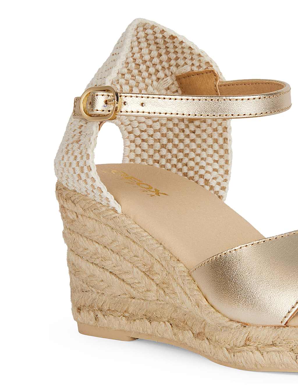 Leather Metallic Wedge Sandals 8 of 8
