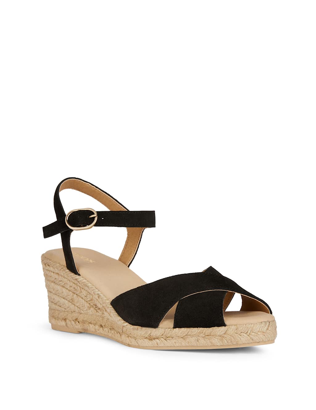 Suede Crossover Ankle Strap Wedge Sandals 2 of 8