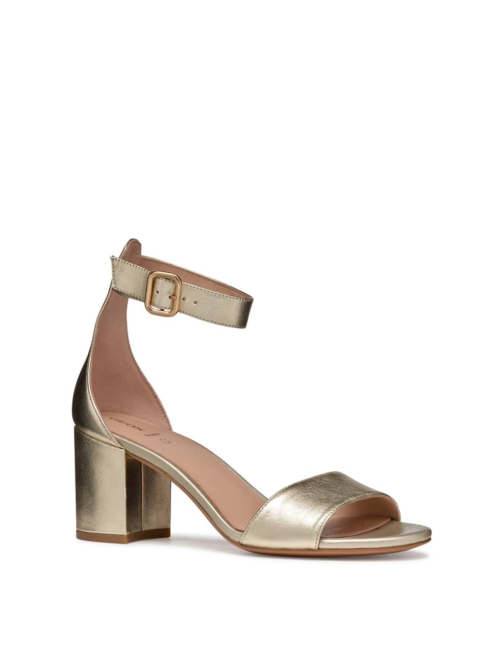 Leather Metallic Ankle Strap Sandals 2 of 6