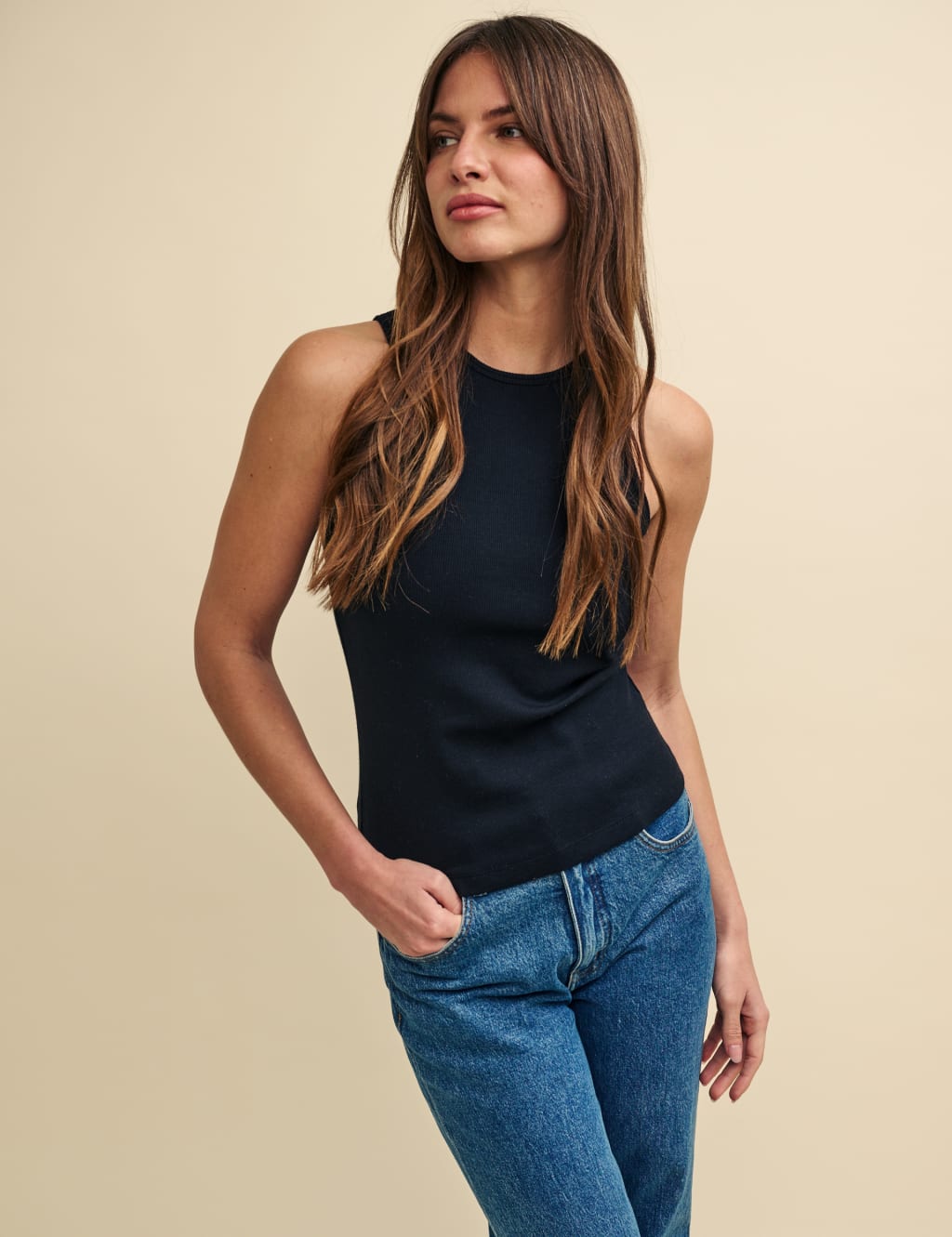 Cotton Rich Racer Back Tank Top 1 of 6
