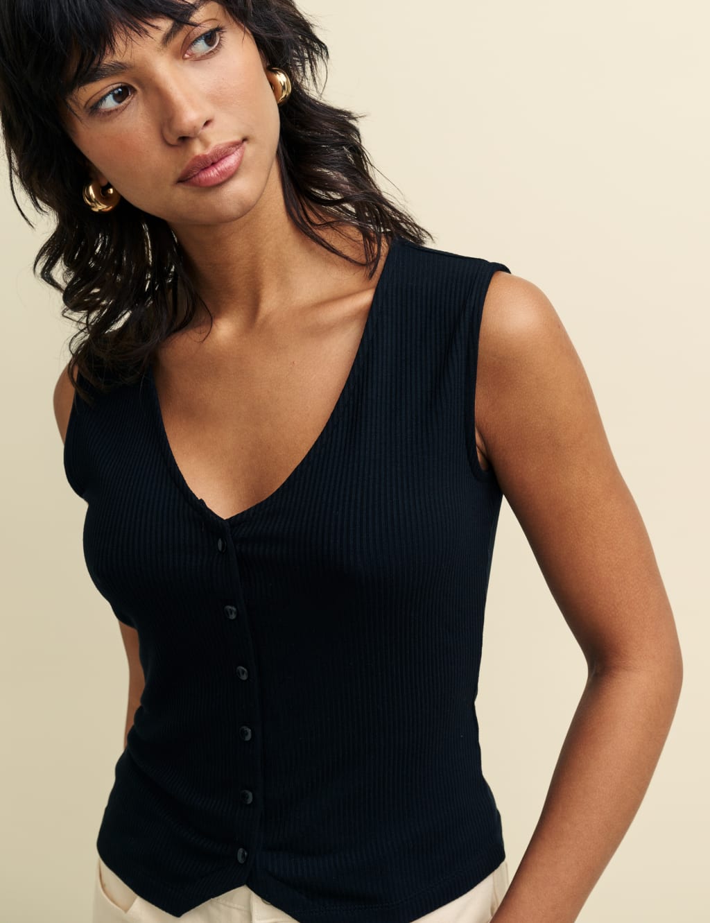 Ribbed V-Neck Sleeveless Top 5 of 6