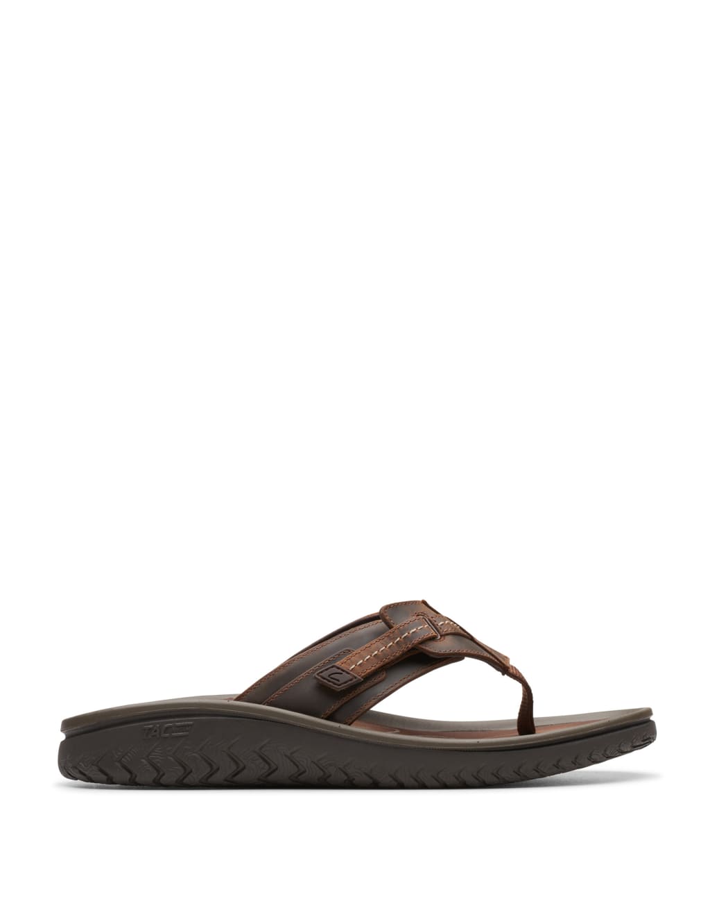 Clarks black leather flip flops top